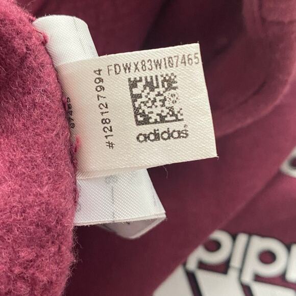 Adidas All Over Print Hoodie in Victory Crimson (Burgundy) Pullover Size 2XL - Picture 9 of 10